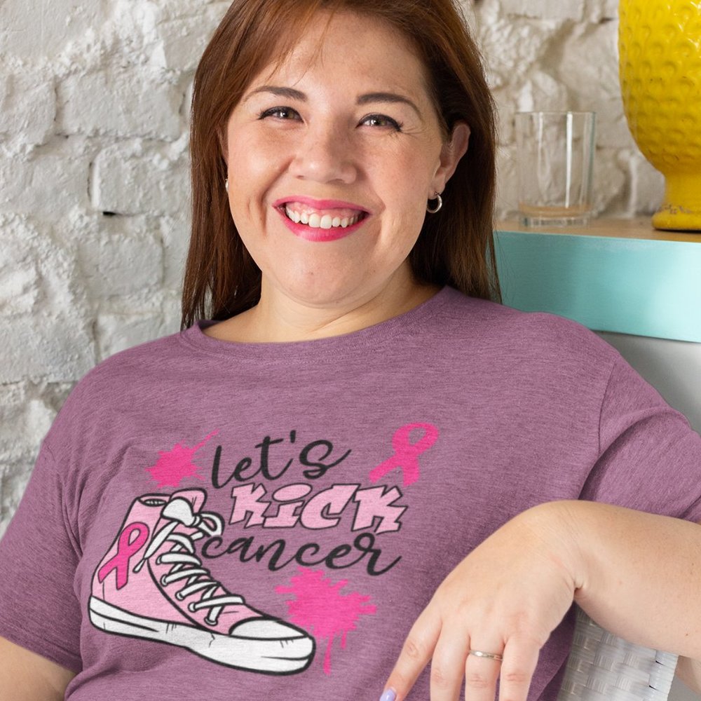 Let's Kick Cancer Awareness Crew T-Shirt Tee